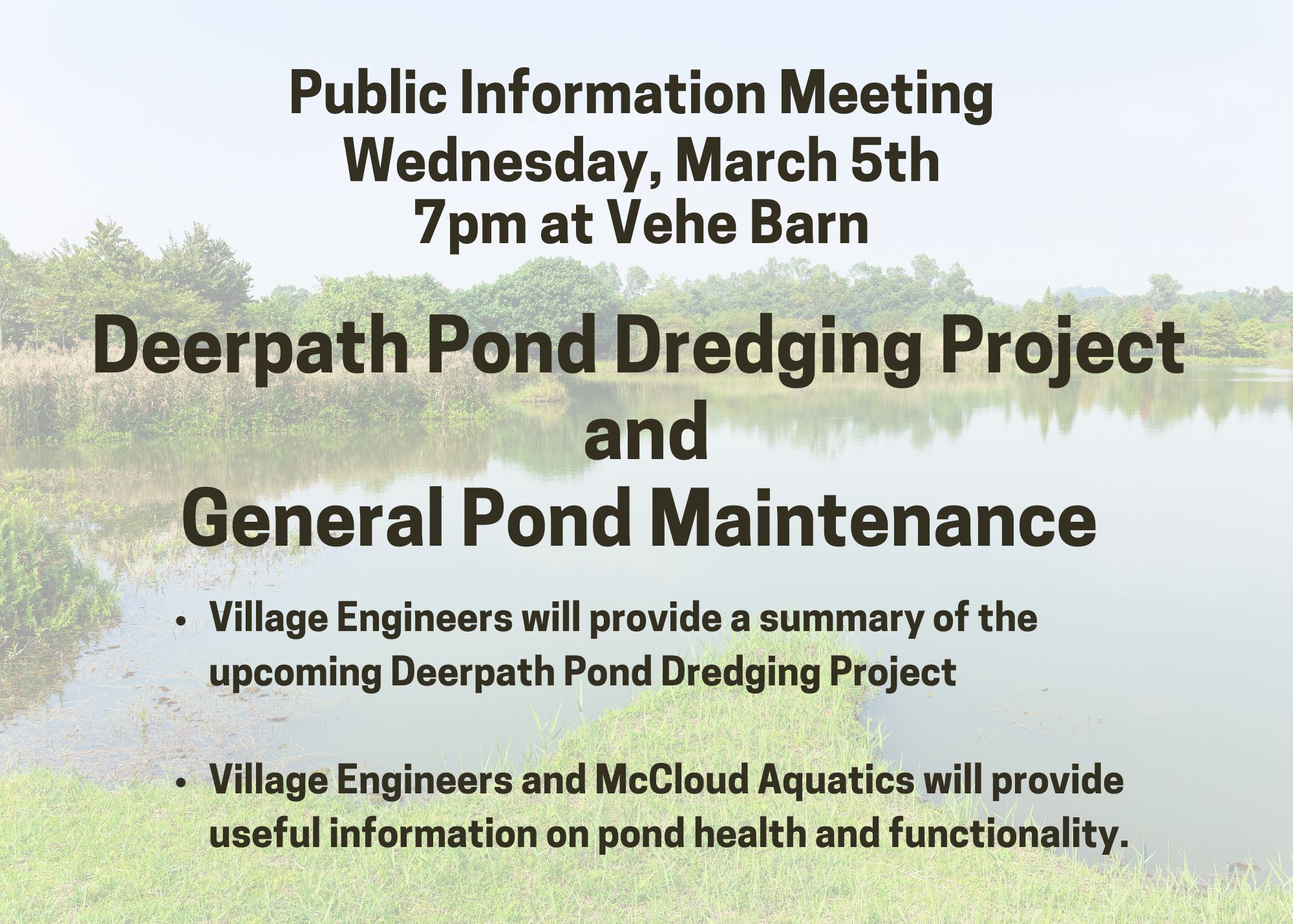 Storm Water Pond Maintenance Meeting